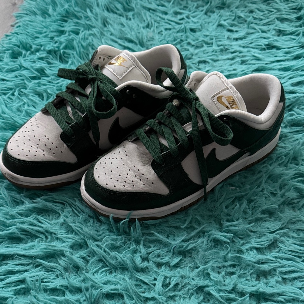 Nike Women’s Low-Top Sneakers in White and Dark Green